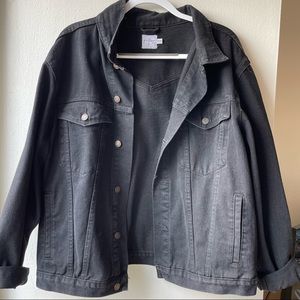Oversized black denim jacket